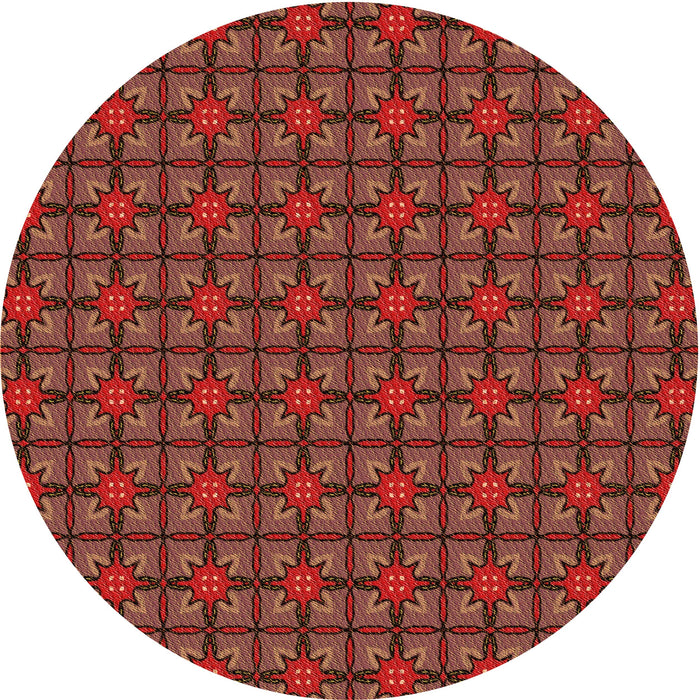 Square Patterned Cranberry Red Rug, pat2465org
