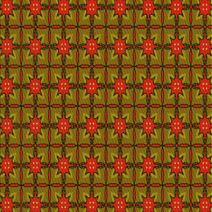 Patterned Saffron Red Rug, pat2465yw
