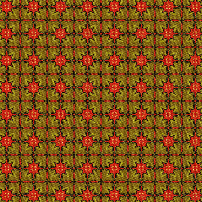 Round Patterned Saffron Red Rug, pat2465yw
