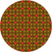 Square Patterned Saffron Red Rug, pat2465yw