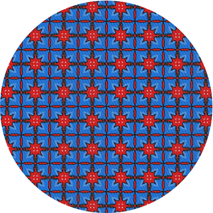 Square Machine Washable Transitional Blue Rug, wshpat2465