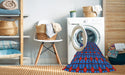 Machine Washable Transitional Blue Rug in a Washing Machine, wshpat2465