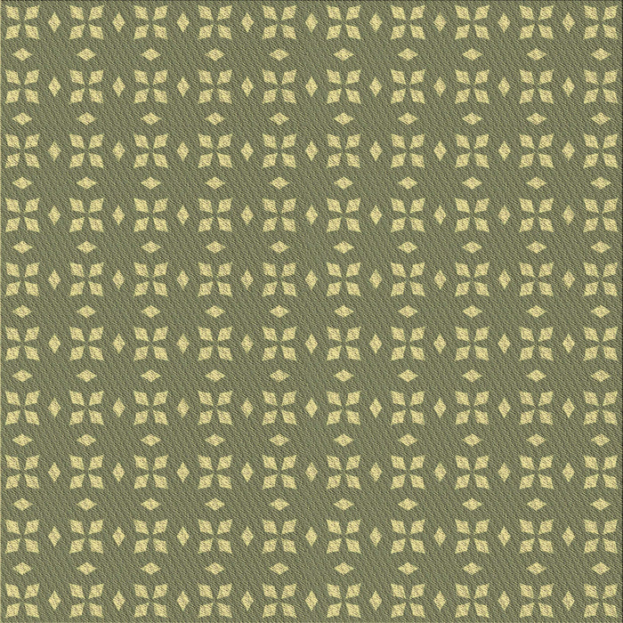 Round Patterned Fern Green Rug, pat2466brn