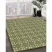 Machine Washable Transitional Fern Green Rug in a Family Room, wshpat2466brn