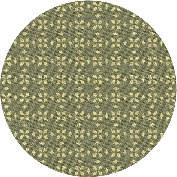 Square Patterned Fern Green Rug, pat2466brn