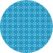 Square Machine Washable Transitional Bright Turquoise Blue Rug in a Living Room, wshpat2466lblu