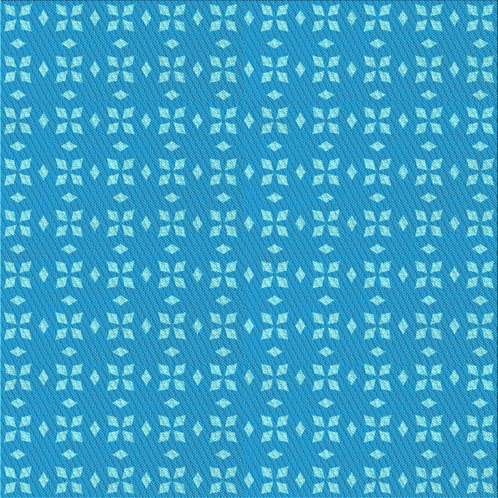 Round Patterned Bright Turquoise Blue Rug, pat2466lblu