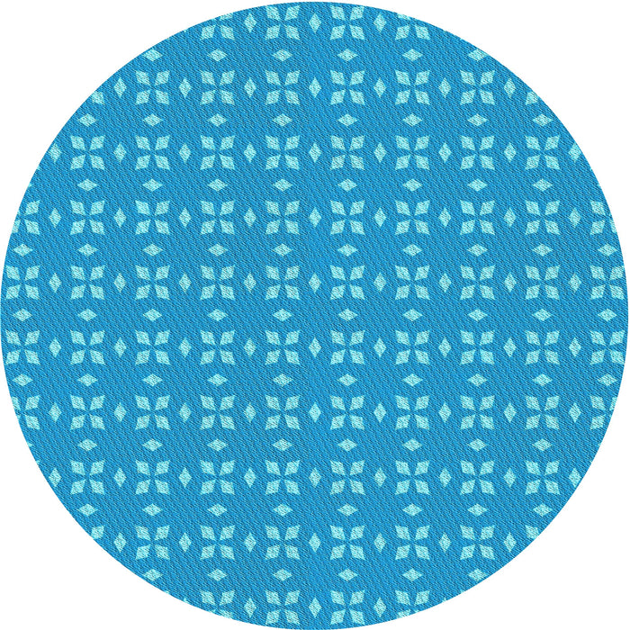 Square Patterned Bright Turquoise Blue Rug, pat2466lblu