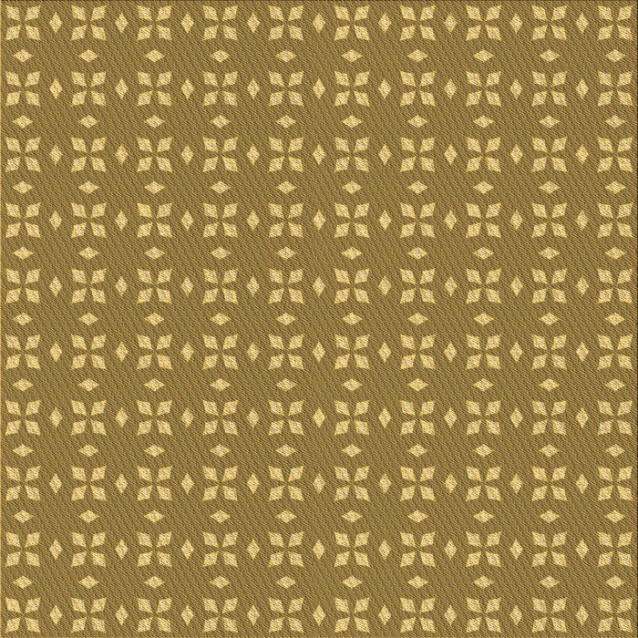 Round Patterned Yellow Rug, pat2466org