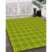 Patterned Pistachio Green Rug in Family Room, pat2466yw