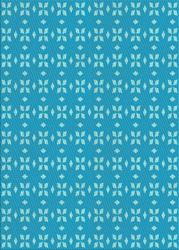 Patterned Bright Turquoise Blue Novelty Rug, pat2466