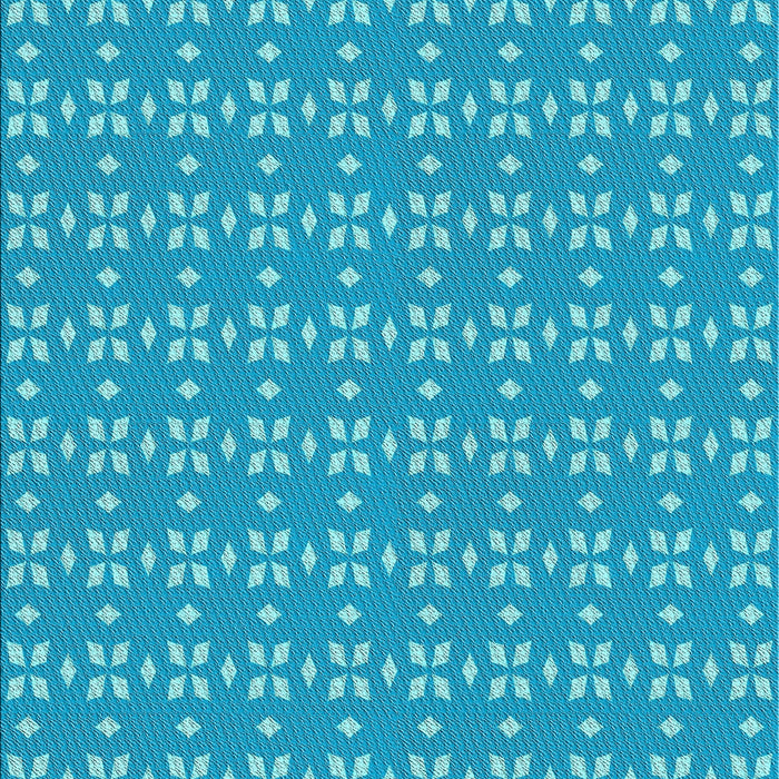 Patterned Bright Turquoise Blue Novelty Rug, pat2466