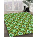 Machine Washable Transitional Green Rug in a Family Room, wshpat2467grn