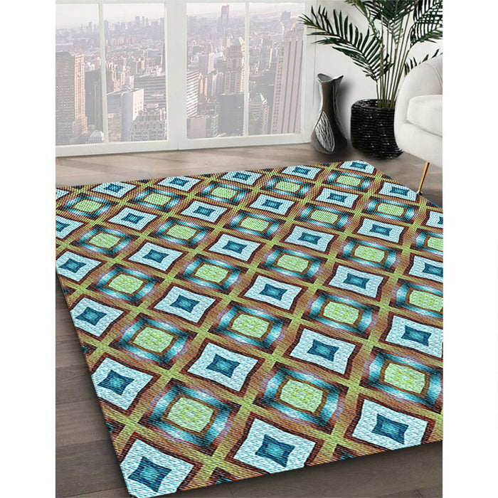 Machine Washable Transitional Blue Green Rug in a Family Room, wshpat2467lblu