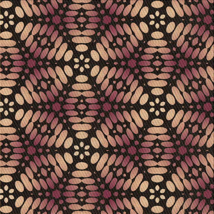 Round Patterned Midnight Gray Rug, pat2468brn