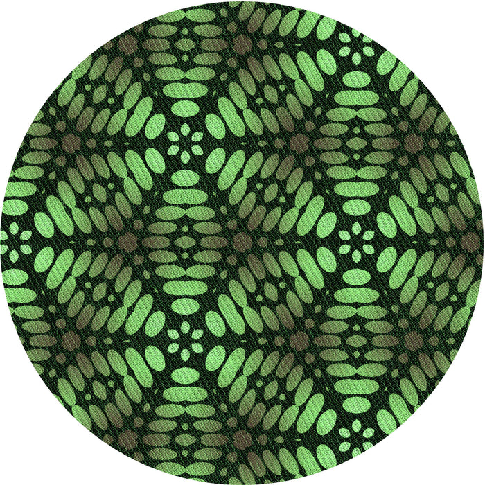 Square Machine Washable Transitional Dark Forest Green Rug in a Living Room, wshpat2468grn