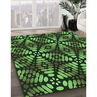 Patterned Dark Forest Green Rug, pat2468grn