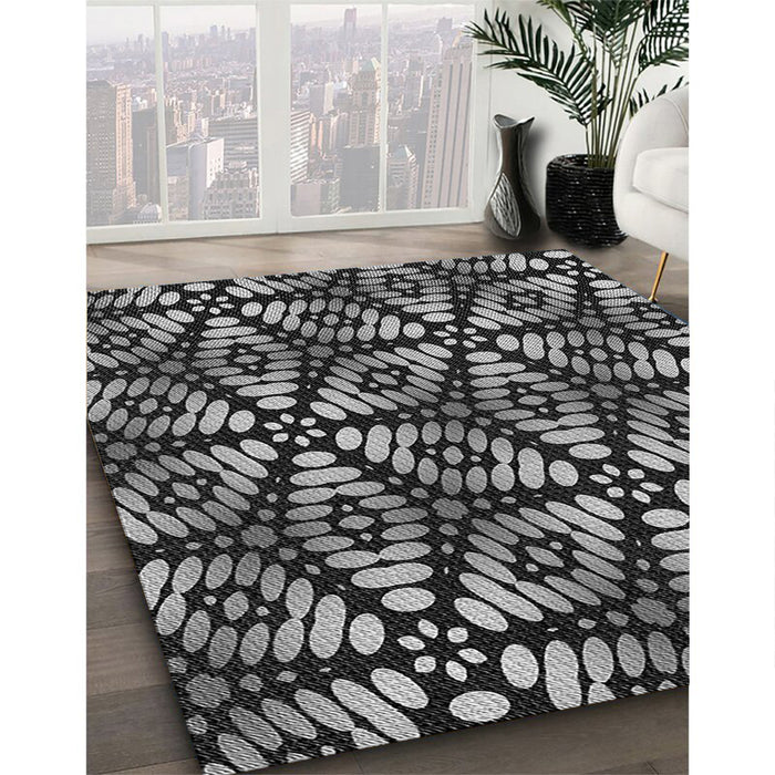 Machine Washable Transitional Midnight Gray Rug in a Family Room, wshpat2468gry