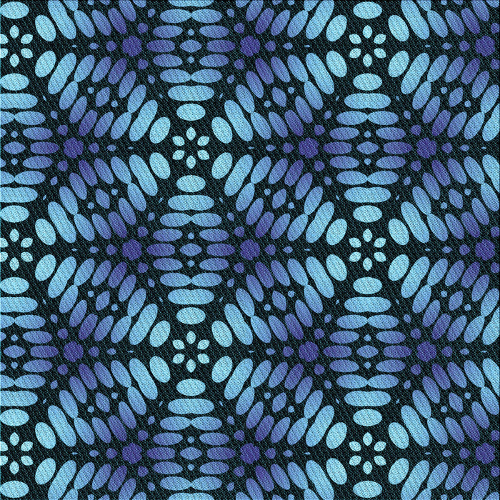 Round Patterned Blue Rug, pat2468lblu