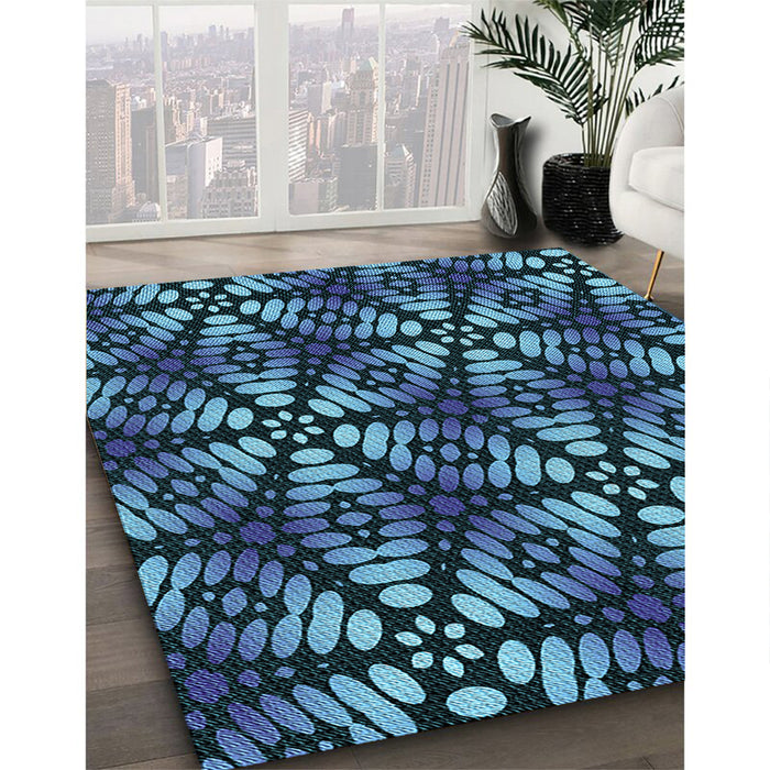 Machine Washable Transitional Blue Rug in a Family Room, wshpat2468lblu