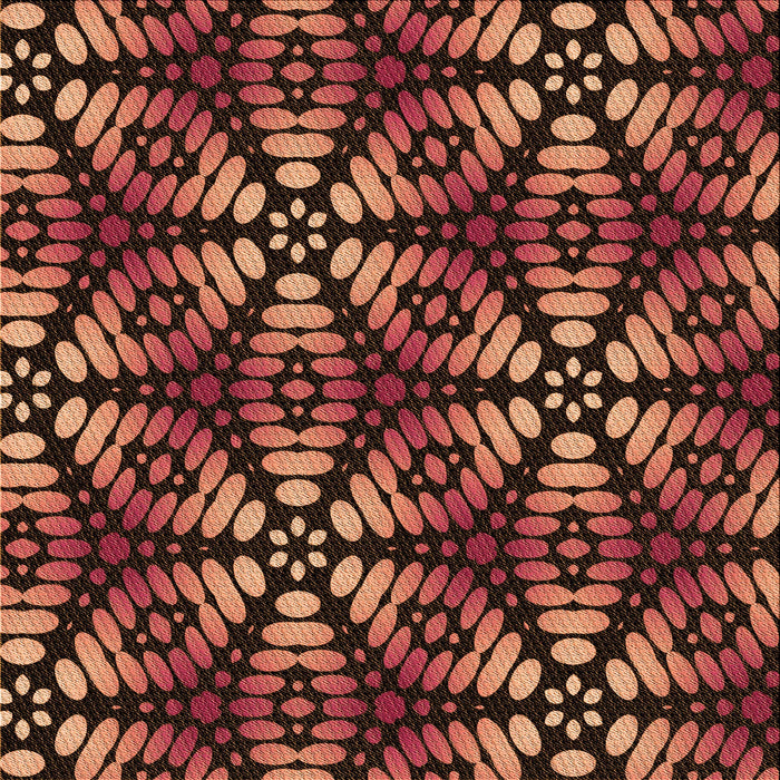 Round Patterned Red Rug, pat2468org