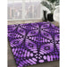 Patterned Purple Rug in Family Room, pat2468pur