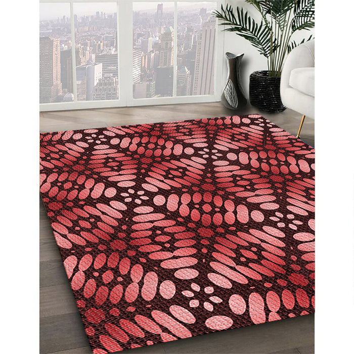 Machine Washable Transitional Maroon Red Rug in a Family Room, wshpat2468rd
