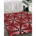 Patterned Maroon Red Rug in Family Room, pat2468rd