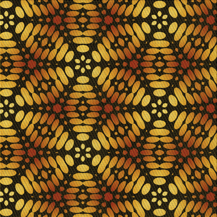 Round Patterned Red Rug, pat2468yw