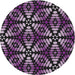 Sideview of Patterned Purple Novelty Rug, pat2468