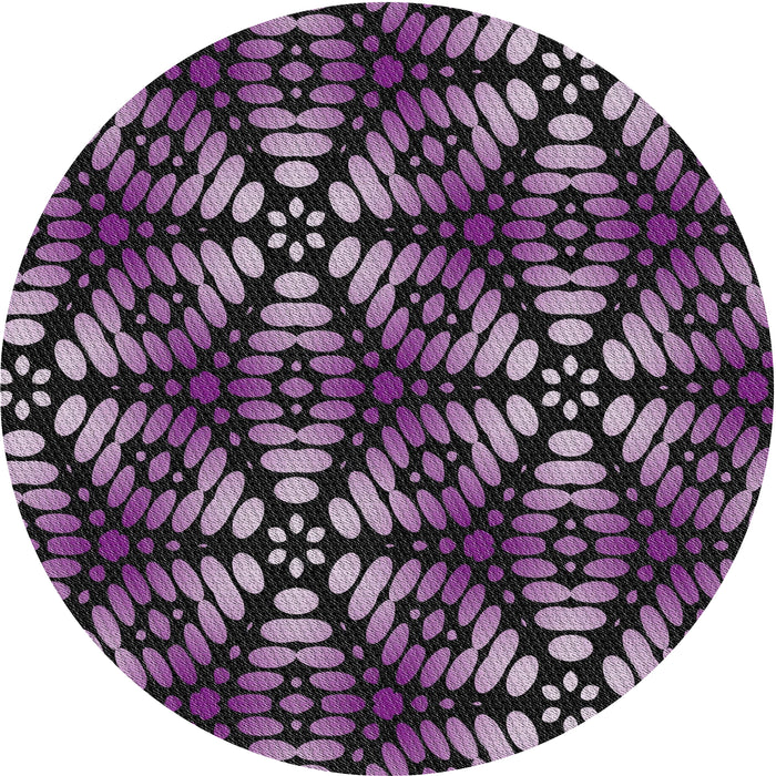 Square Machine Washable Transitional Purple Rug, wshpat2468