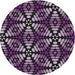 Square Machine Washable Transitional Purple Rug, wshpat2468