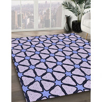 Patterned Dark Slate Blue Purple Rug, pat2469blu