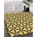 Patterned Bright Gold Yellow Rug in Family Room, pat2469brn