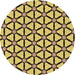 Square Patterned Bright Gold Yellow Rug, pat2469brn