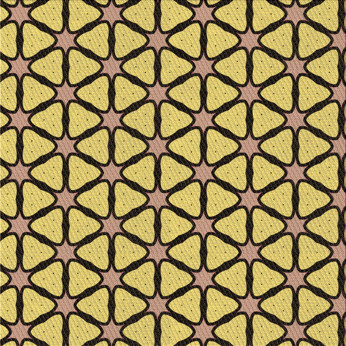 Round Patterned Bright Gold Yellow Rug, pat2469brn