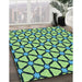 Patterned Medium Teal Green Rug in Family Room, pat2469lblu