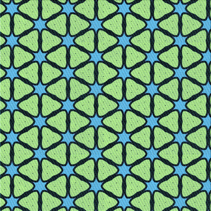 Round Patterned Medium Teal Green Rug, pat2469lblu