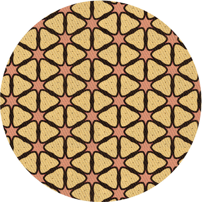 Square Patterned Saffron Yellow Rug, pat2469org