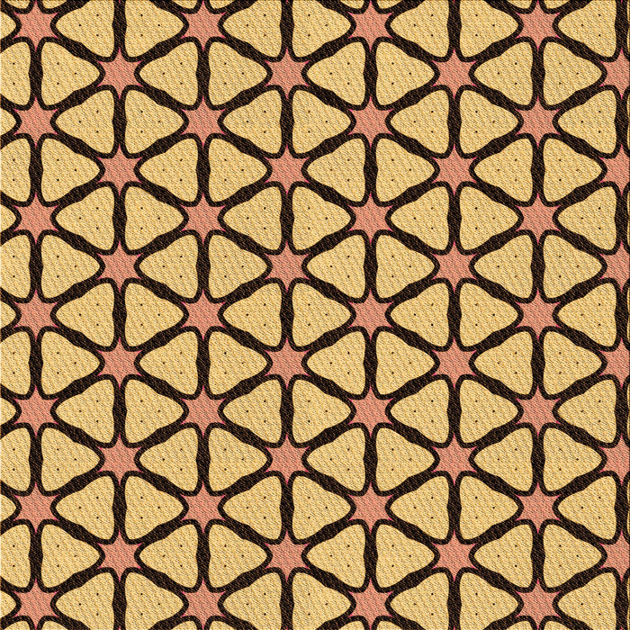 Round Patterned Saffron Yellow Rug, pat2469org