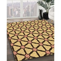 Patterned Saffron Yellow Rug, pat2469org