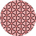 Square Patterned Pastel Pink Rug, pat2469rd