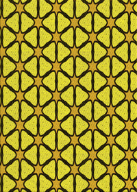 Machine Washable Transitional Yellow Rug, wshpat2469yw