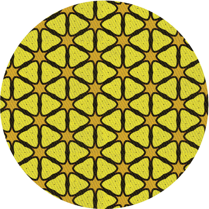 Square Patterned Yellow Rug, pat2469yw