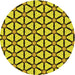 Square Patterned Yellow Rug, pat2469yw