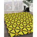 Patterned Yellow Rug in Family Room, pat2469yw