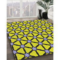 Patterned Charcoal Gray Novelty Rug, pat2469