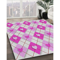 Patterned Neon Pink Novelty Rug, pat246