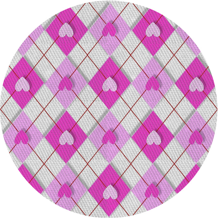 Sideview of Patterned Neon Pink Novelty Rug, pat246