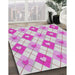 Patterned Neon Pink Novelty Rug in Family Room, pat246